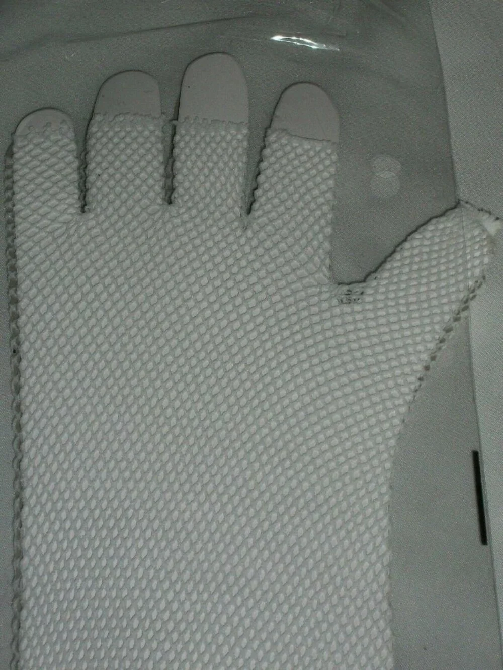 Halloween White Fish Net Gloves Fingerless Elbow Length 80s Costume Theater